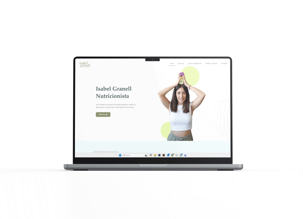 Mockup de diseño web responsive mostrando interfaz UX/UI en dispositivo móvil
