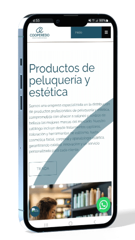 Mockup de diseño web responsive mostrando interfaz UX/UI en dispositivo móvil