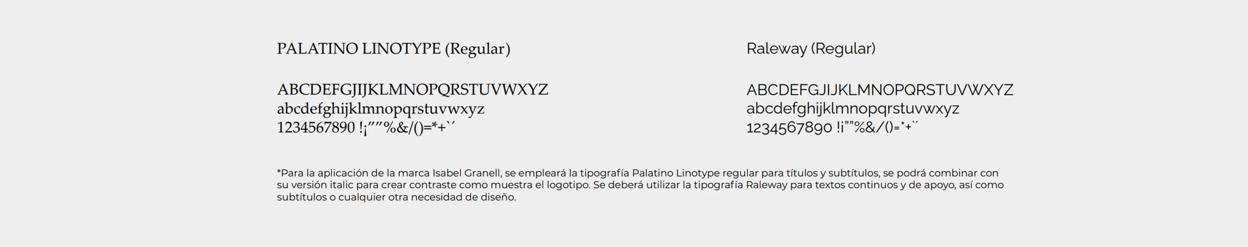 Sistema tipográfico aplicado al proyecto de identidad visual de Isabel Granell