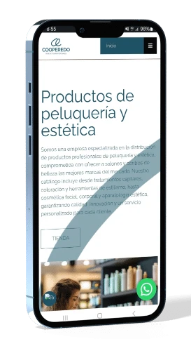 Versión móvil del diseño web del proyecto Cooperedo