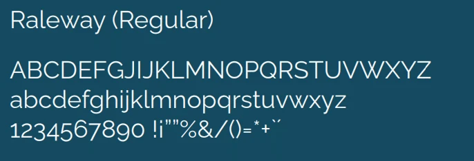 Tipografía Raleway Regular aplicada al proyecto Cooperedo