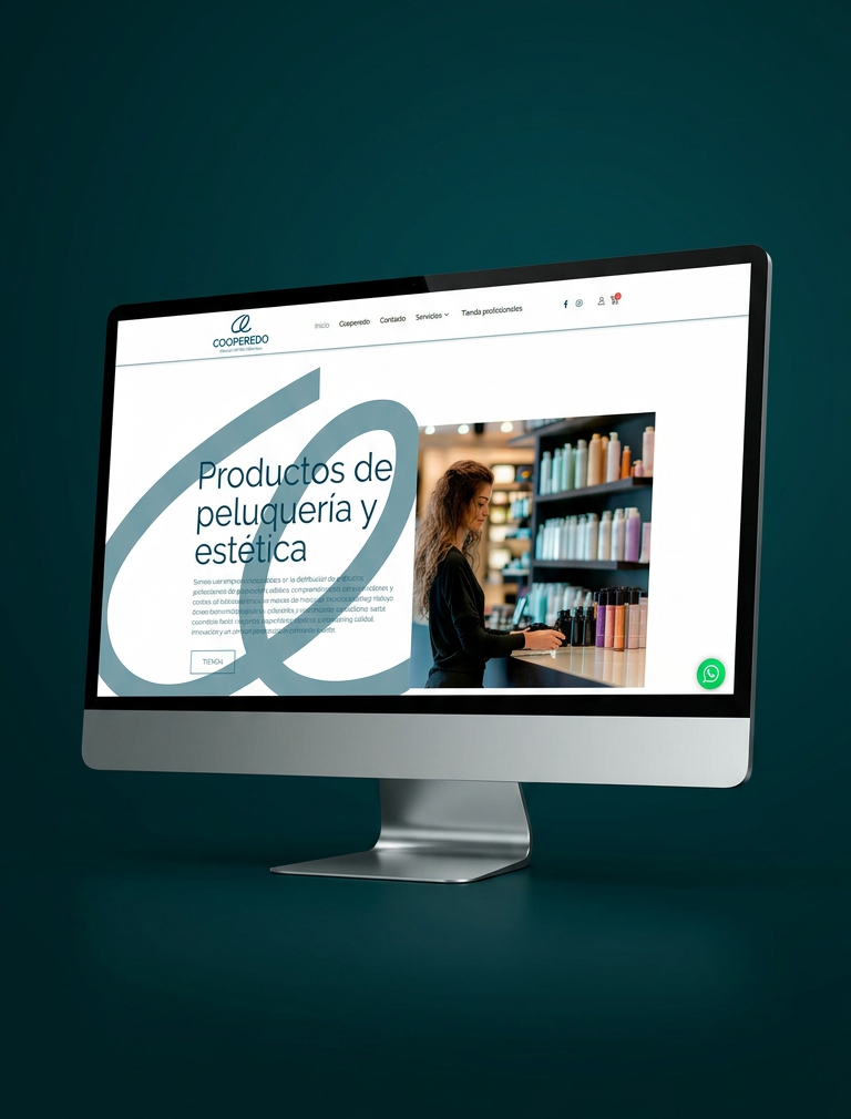 Mockup desktop Cooperedo — pieza publicitaria