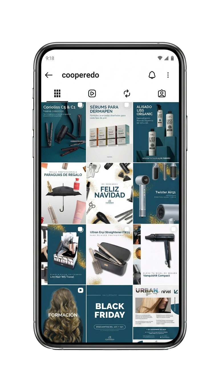 Mockup de Instagram Cooperedo en iPhone