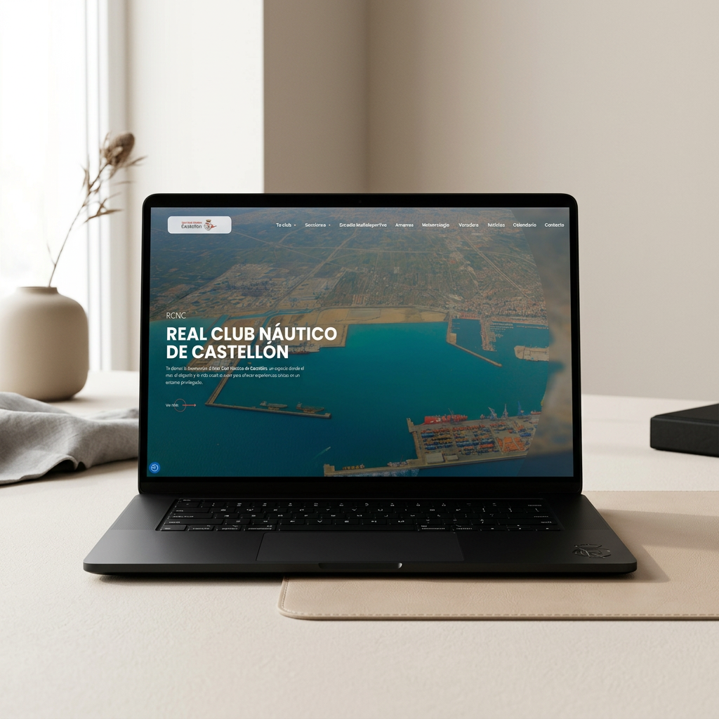 Web Real Club Náutico de Castellón — mockup laptop
