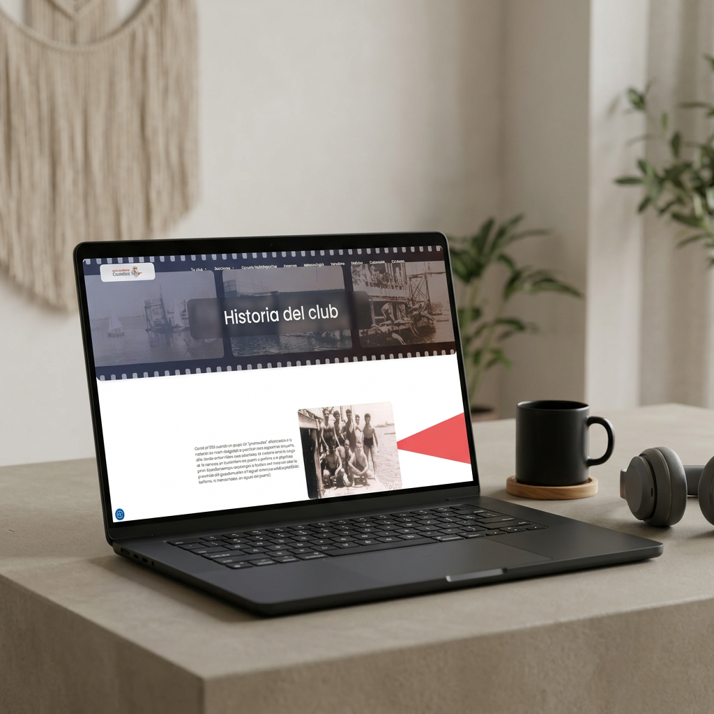 Mockup desktop — sección Historia del Club, Real Club Náutico de Castellón