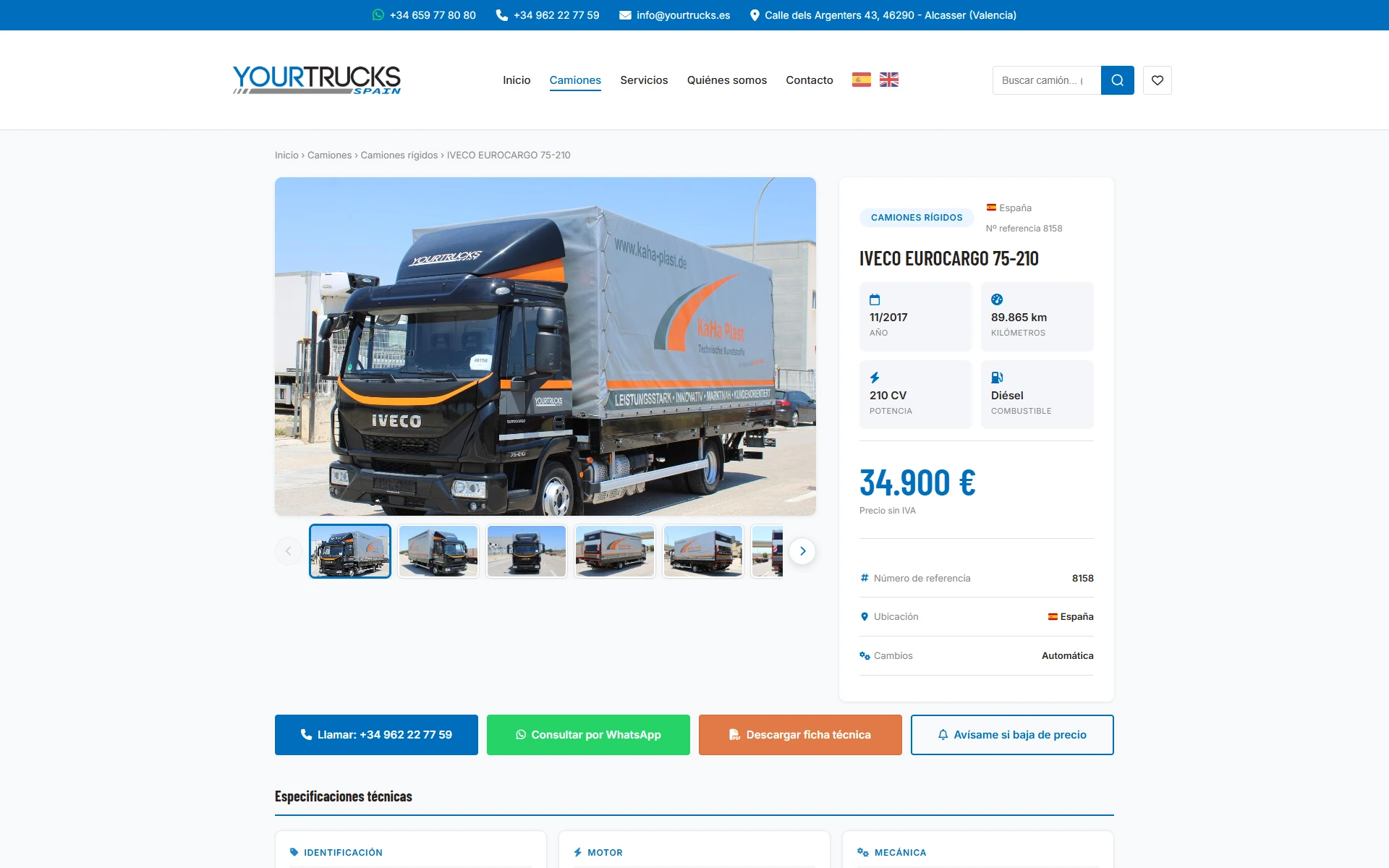 Ficha de camión YourTrucks Spain